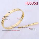 Perfect Replica Cartier Love Bracelet Gold with Rainbow Gem Color